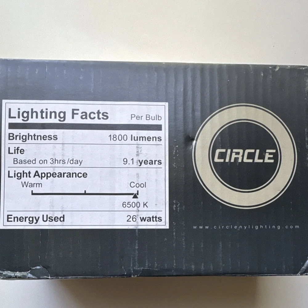 Circle CV525-10 CFL Light Bulbs 26W GX24Q-3 4 Pin 6500K 1800 Lumens 10 Pack